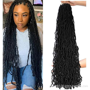 36 inch Black Soft  Long Goddess Braiding Dreadlocks For Black Women Nu Locs Crochet Braid Hair Synthetic Faux Locs Extension